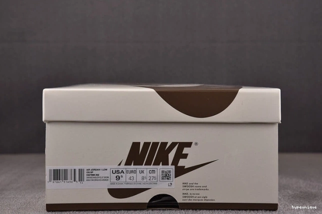 HYPE Velvet 1 DM7866-202 Brown Jordan Low Travis OG x Scott Air 0807